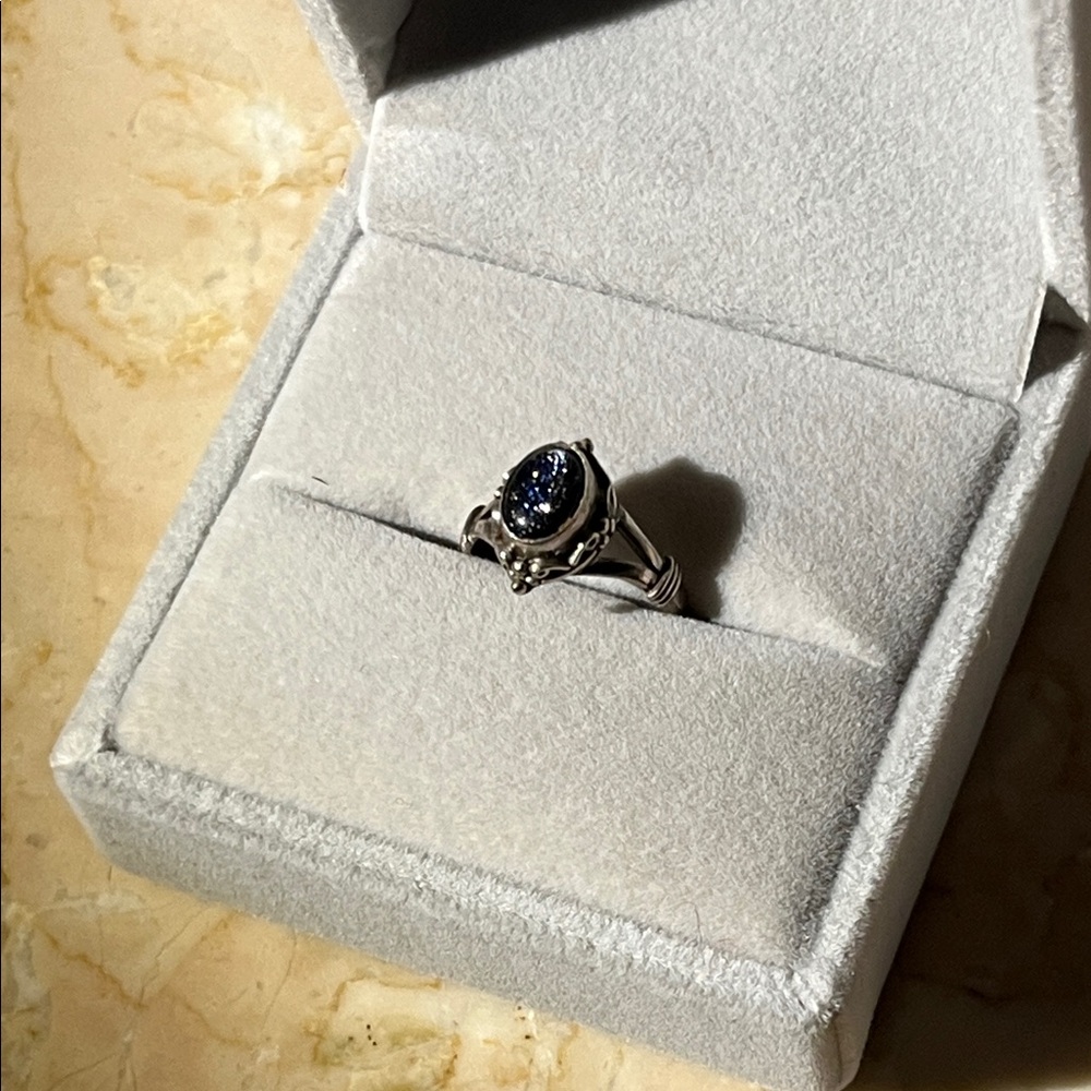 925 Silver Ring with Blue Moonstone